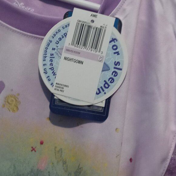 Disney Wish Girls' Purple Nightgown Ruffle Sleeve | Asha | Size 6 - Picture 7 of 8